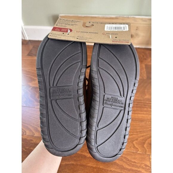 Dearfoams Men's Suede Chestnut Size S 7-8 NEW Moccasin Slipper Tie - Picture 4 of 5